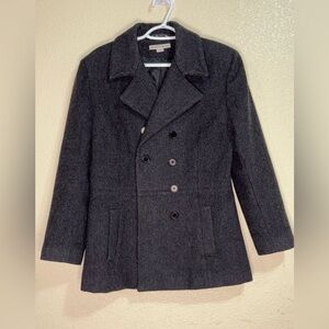 Jason Kole Elegant Dark Gray Pea Coat
